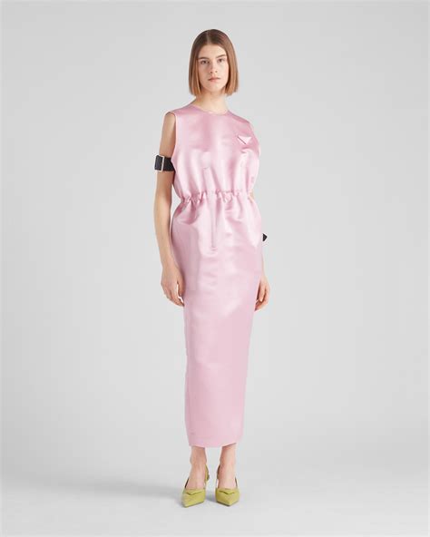 prada pink sheer dress|Petal Pink Double satin dress .